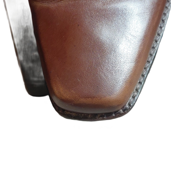 Antonio Melani Brown Embossed Leather Western Bootie Women's Size 9 Ankle Boot - Picture 10 of 12